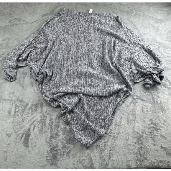 LULULEMON Foward Flow Poncho Womens Heathered Gray Ribbed Minimalist Sweater - Picture 2 of 8